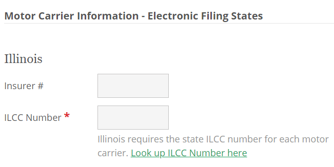 Screenshot of link to Illinois to help users easily access the ILCC number lookup page.